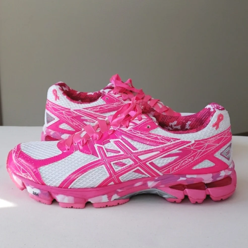 Asics women's 9.5 Breast Cancer Awareness Pink Ribbon GT 1000 3 PR - Picture 5 of 16